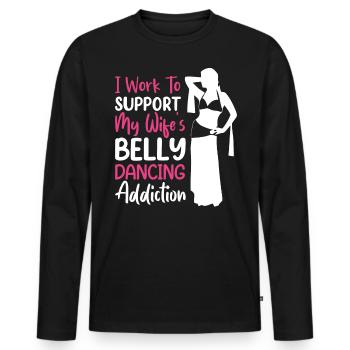 Citations de danse drôles Danseur drôle Raqs sharqi Swing - T-shirt manches longues Premium bio Homme - noir - Devant - Nico (187cm)