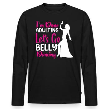 Citations de danse drôles Danseur drôle Raqs sharqi Swing - T-shirt manches longues Premium bio Homme - noir - Devant - Nico (187cm)