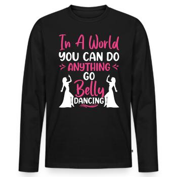 Funny Belly Dancer, Swing Dancer Hip Belly Dance - Männer Premium Bio Langarmshirt - Schwarz - Vorne - Nico (187cm)