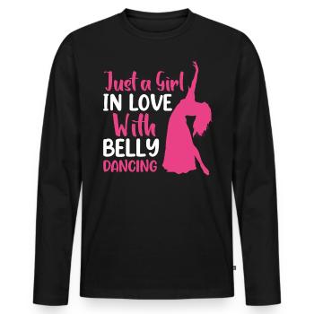 Funny Belly Dancer, Swing Dancer Hip Ballet Dancer - Männer Premium Bio Langarmshirt - Schwarz - Vorne - Nico (187cm)