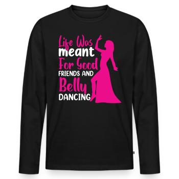 Citations de danse drôles Danseur drôle Raqs sharqi Swing - T-shirt manches longues Premium bio Homme - noir - Devant - Nico (187cm)
