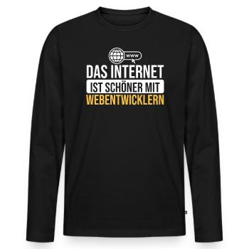 Webentwickler Frontend-Backend-Entwickler - Männer Premium Bio Langarmshirt - Schwarz - Vorne - Nico (187cm)