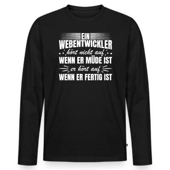Flüsterer Lustiger Webentwickler Tech Geek - Männer Premium Bio Langarmshirt - Schwarz - Vorne - Nico (187cm)