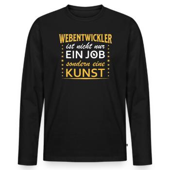 Webentwickler Fullstack-Softwareentwickler - Männer Premium Bio Langarmshirt - Schwarz - Vorne - Nico (187cm)