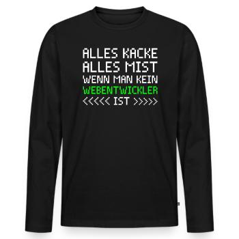 Webentwickler Projektmanager Webentwickler - Männer Premium Bio Langarmshirt - Schwarz - Vorne - Nico (187cm)