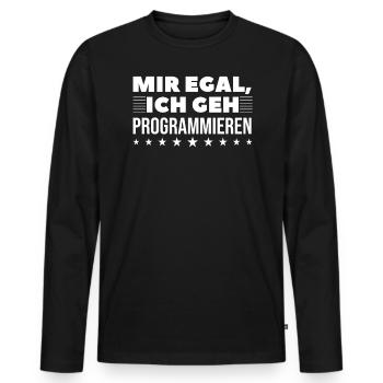 Webentwickler Programmierer Backend-Entwickler - Männer Premium Bio Langarmshirt - Schwarz - Vorne - Nico (187cm)