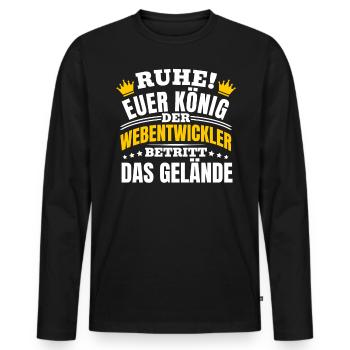Webentwickler Programmierer Fullstack-Entwickler - Männer Premium Bio Langarmshirt - Schwarz - Vorne - Nico (187cm)