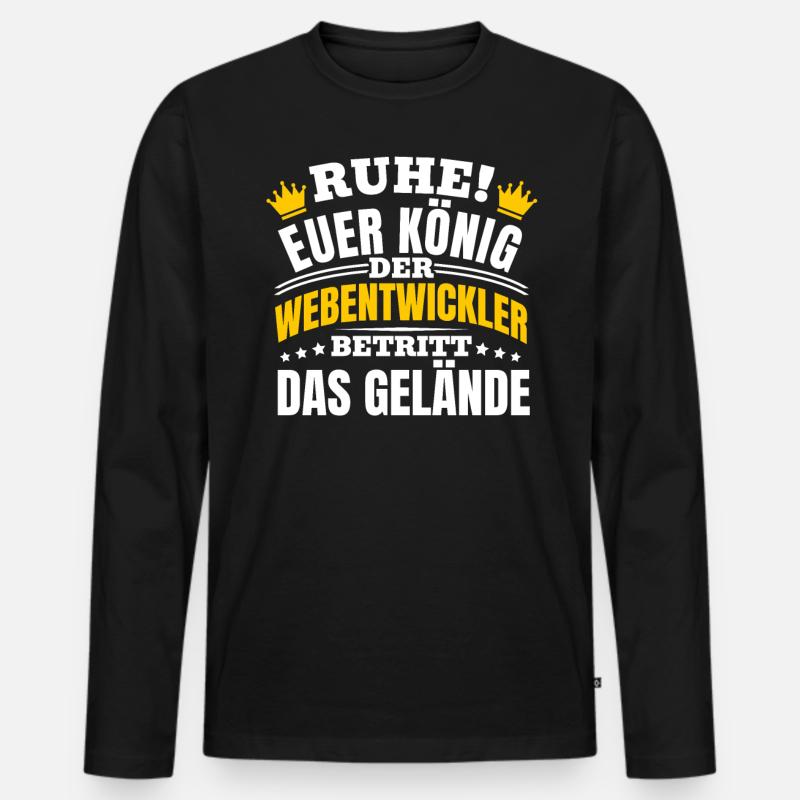 Webentwickler Programmierer Fullstack-Entwickler - Männer Premium Bio Langarmshirt - Schwarz