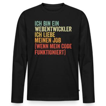 Webentwickler Programmierer Softwareentwickler - Männer Premium Bio Langarmshirt - Schwarz - Vorne - Nico (187cm)