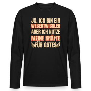 Webentwickler Programmierer Informatiker - Männer Premium Bio Langarmshirt - Schwarz - Vorne - Nico (187cm)