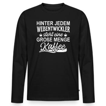 Webentwickler Programmierer Projektmanager - Männer Premium Bio Langarmshirt - Schwarz - Vorne - Nico (187cm)