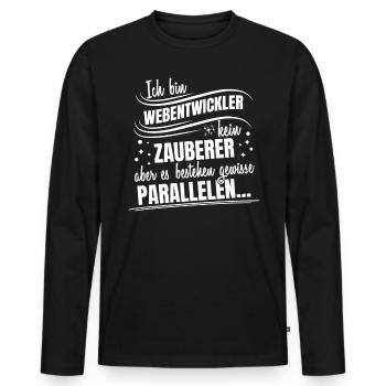 Webentwickler Programmierer Backend-Entwickler - Männer Premium Bio Langarmshirt - Schwarz - Vorne - Nico (187cm)