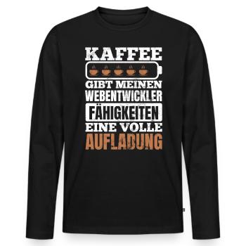 Webentwickler Programmierer Fullstack-Entwickler - Männer Premium Bio Langarmshirt - Schwarz - Vorne - Nico (187cm)