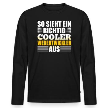 Webentwickler Programmierer Softwareentwickler - Männer Premium Bio Langarmshirt - Schwarz - Vorne - Nico (187cm)