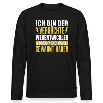 Webentwickler Programmierer Informatiker - Männer Premium Bio Langarmshirt - Schwarz - Vorne - Nico (187cm)