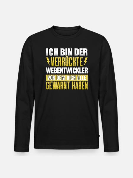 Webentwickler Programmierer Informatiker - Männer Premium Bio Langarmshirt - Schwarz
