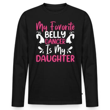 Funny Belly Dancer, Belly Dancing Quotes Dancer - Men's Premium Organic Long Sleeve Shirt - black - Front - Nico (187cm)