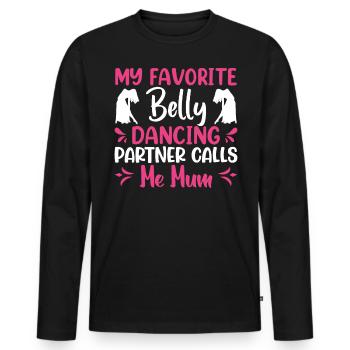 Citations de danse drôles Danseur drôle Raqs sharqi Swing - T-shirt manches longues Premium bio Homme - noir - Devant - Nico (187cm)