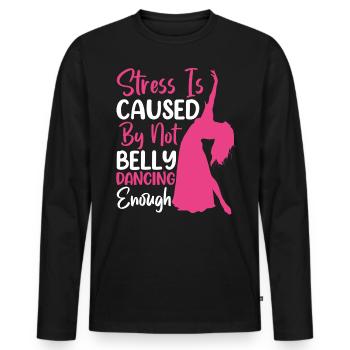 Funny Belly Dancer, Belly Dancing Quotes Dancer - Men's Premium Organic Long Sleeve Shirt - black - Front - Nico (187cm)