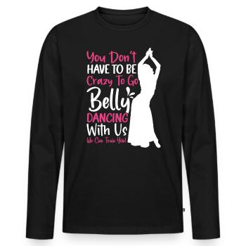 Citations de danse drôles Danseur drôle Raqs sharqi Swing - T-shirt manches longues Premium bio Homme - noir - Devant - Nico (187cm)