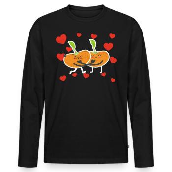 Cute Beansprouts Couple Hugging Beansprouts Lovers - Männer Premium Bio Langarmshirt - Schwarz - Vorne - Nico (187cm)