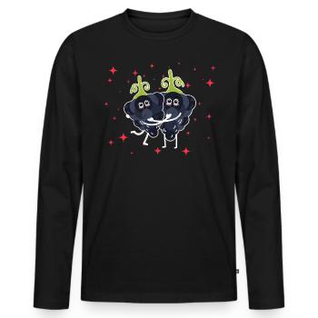 Cute Mulberry Couple Hugging Mulberry Fruit Lovers - Männer Premium Bio Langarmshirt - Schwarz - Vorne - Nico (187cm)