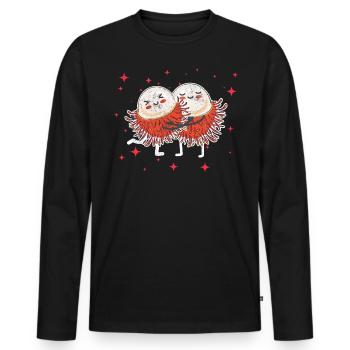 Cute Rambutan Couple Hugging Rambutan Fruit Lovers - Männer Premium Bio Langarmshirt - Schwarz - Vorne - Nico (187cm)