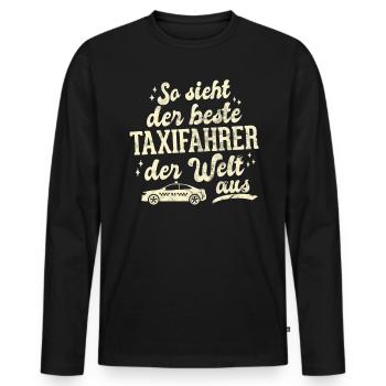 Taxifahrer Freundlichkeit und guter Kundenservice - Männer Premium Bio Langarmshirt - Schwarz - Vorne - Nico (187cm)