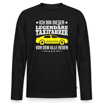 Taxifahrer Sauberkeit und Gepflegtes Fahrzeug - Männer Premium Bio Langarmshirt - Schwarz - Vorne - Nico (187cm)