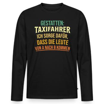 Taxifahrer Freundlichkeit und guter Kundenservice - Männer Premium Bio Langarmshirt - Schwarz - Vorne - Nico (187cm)