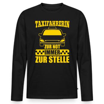 Chauffeur de taxi Véhicule propre et bien entretenu - T-shirt manches longues Premium bio Homme - noir - Devant - Nico (187cm)