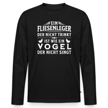 Lustiger Fliesenleger Neubau-Projekt Arbeiter - Männer Premium Bio Langarmshirt - Schwarz - Vorne - Nico (187cm)