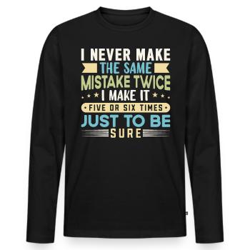 Citations et blagues drôles Dictons drôles et humour - T-shirt manches longues Premium bio Homme - noir - Devant - Nico (187cm)