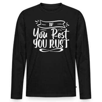 Citations et blagues drôles Dictons hilarants et humour - T-shirt manches longues Premium bio Homme - noir - Devant - Nico (187cm)