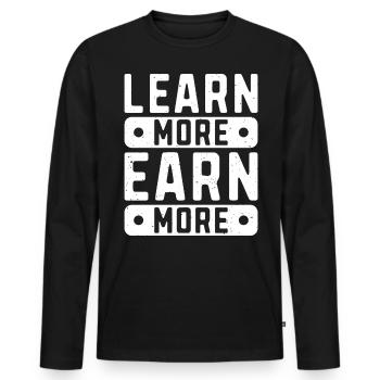 Citations et blagues drôles Dictons hilarants et humour - T-shirt manches longues Premium bio Homme - noir - Devant - Nico (187cm)