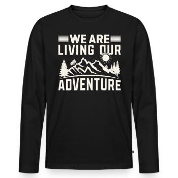 Citations et blagues drôles Dictons hilarants et humour - T-shirt manches longues Premium bio Homme - noir - Devant - Nico (187cm)