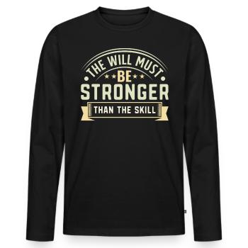 Citations et blagues drôles Dictons hilarants et humour - T-shirt manches longues Premium bio Homme - noir - Devant - Nico (187cm)