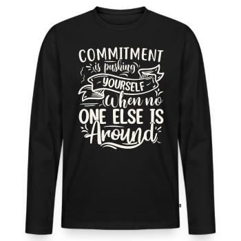 Citations et blagues drôles Dictons hilarants et humour - T-shirt manches longues Premium bio Homme - noir - Devant - Nico (187cm)