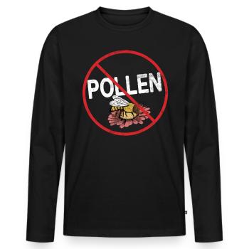 No Pollen Allergy Awareness Warning Allergic - Männer Premium Bio Langarmshirt - Schwarz - Vorne - Nico (187cm)