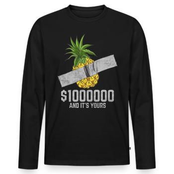 Duct Tape Pineapple Fruit Lover Funny Quote - Männer Premium Bio Langarmshirt - Schwarz - Vorne - Nico (187cm)