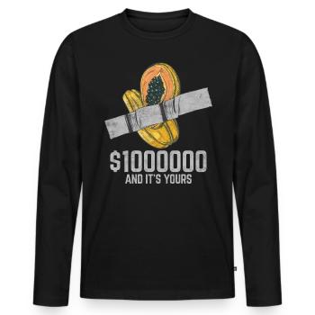 Duct Tape Papaya Fruit Lover Funny Quote - Men's Premium Organic Long Sleeve Shirt - black - Front - Nico (187cm)
