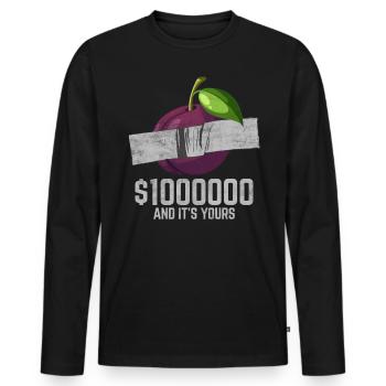 Duct Tape Plum Fruit Lover Funny Quote - Männer Premium Bio Langarmshirt - Schwarz - Vorne - Nico (187cm)