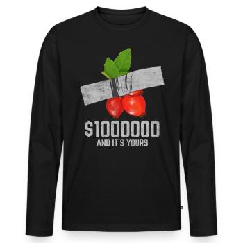 Duct Tape Cranberry Fruit Lover Funny Quote - Men's Premium Organic Long Sleeve Shirt - black - Front - Nico (187cm)
