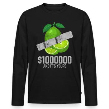 Klebeband Limette Fruchtliebhaber Lustiges Zitat - Männer Premium Bio Langarmshirt - Schwarz - Vorne - Nico (187cm)