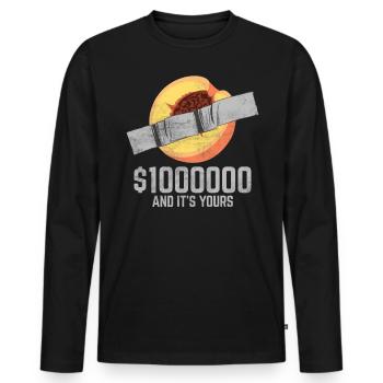 Klebeband Aprikose Fruchtliebhaber Lustiges Zitat - Männer Premium Bio Langarmshirt - Schwarz - Vorne - Nico (187cm)