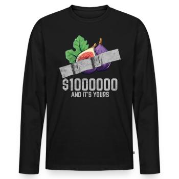 Ruban adhésif Figue Fruit amant citation drôle - T-shirt manches longues Premium bio Homme - noir - Devant - Nico (187cm)