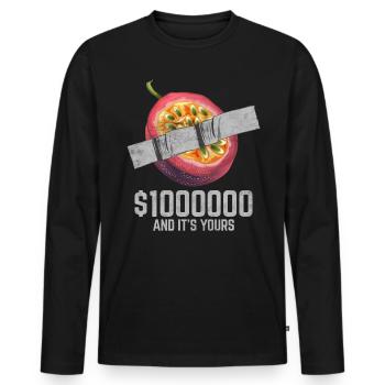 Klebeband Passionsfruchtfruchtliebhaber Lustiges Zitat - Männer Premium Bio Langarmshirt - Schwarz - Vorne - Nico (187cm)