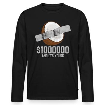 Ruban adhésif noix de amateur de fruits citation drôle - T-shirt manches longues Premium bio Homme - noir - Devant - Nico (187cm)