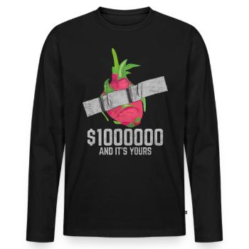 Klebeband Drachenfrucht Fruchtliebhaber Lustiges Zitat - Männer Premium Bio Langarmshirt - Schwarz - Vorne - Nico (187cm)
