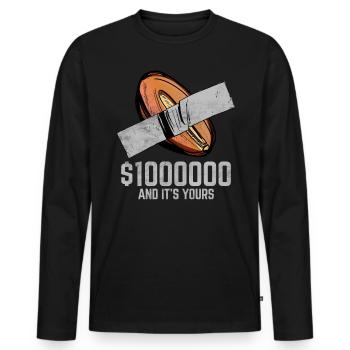 Klebeband Datum Fruchtliebhaber Lustiges Zitat - Männer Premium Bio Langarmshirt - Schwarz - Vorne - Nico (187cm)